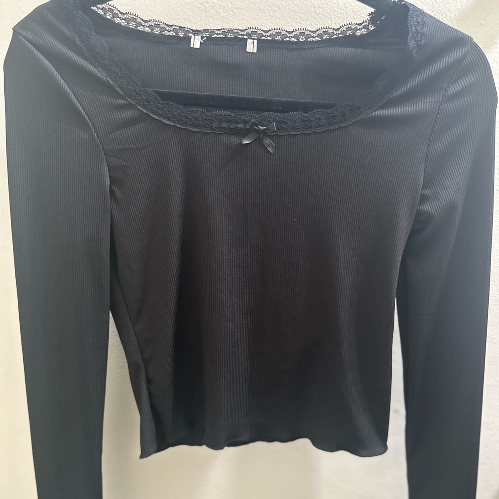 black lace long sleeve top